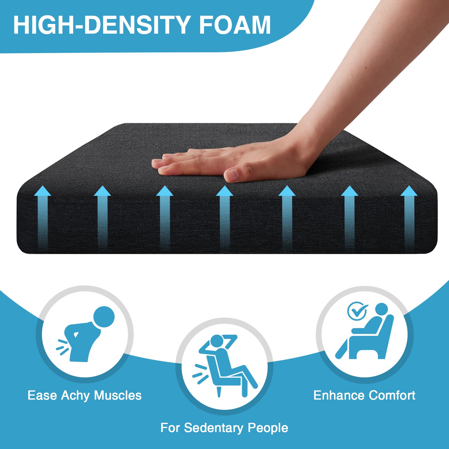 IASEAHK D-shaped seat cushions provide ergonomic support for extended sitting at kitchen or dining tables.