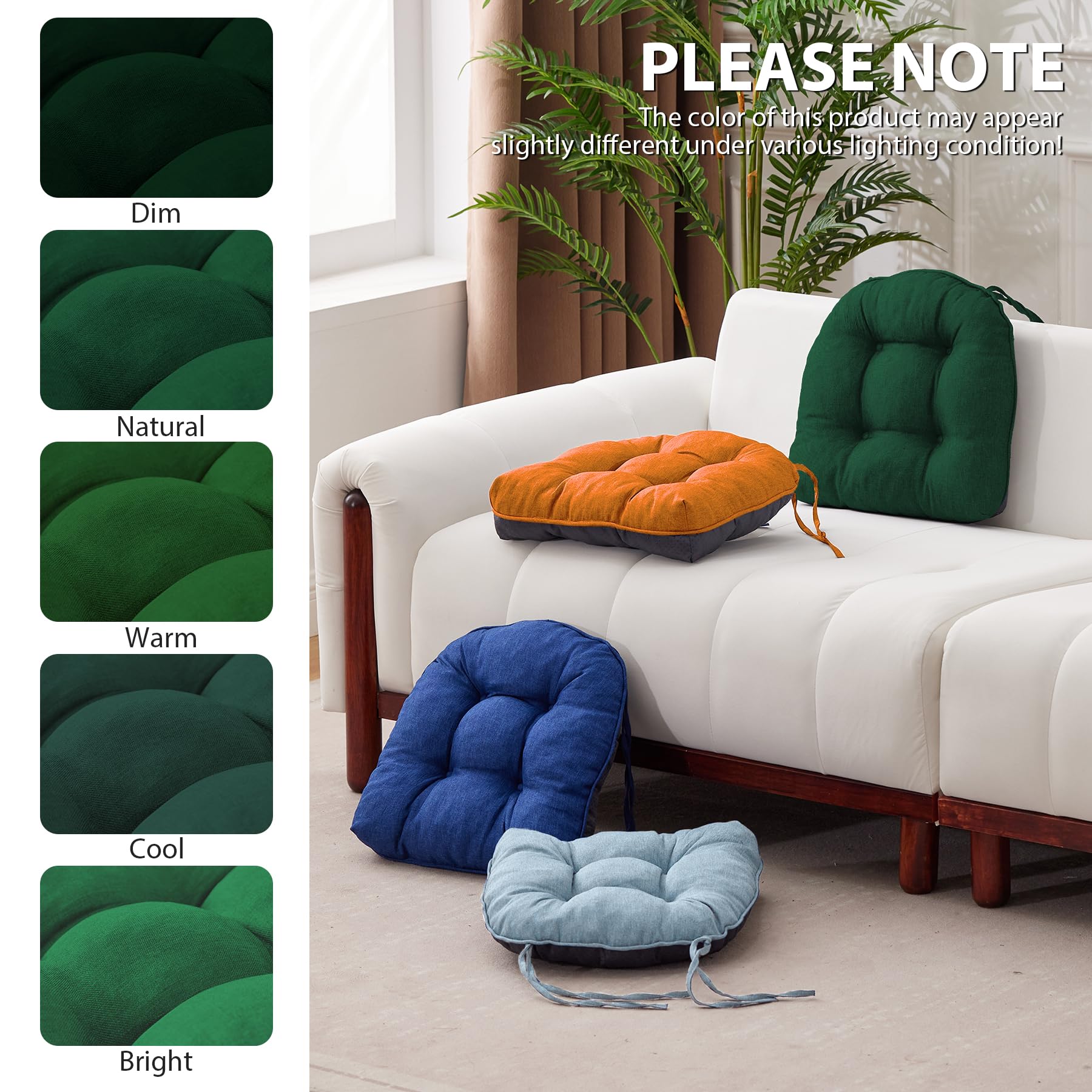 IASEAHK dark green cushions add versatile style to any dining area.