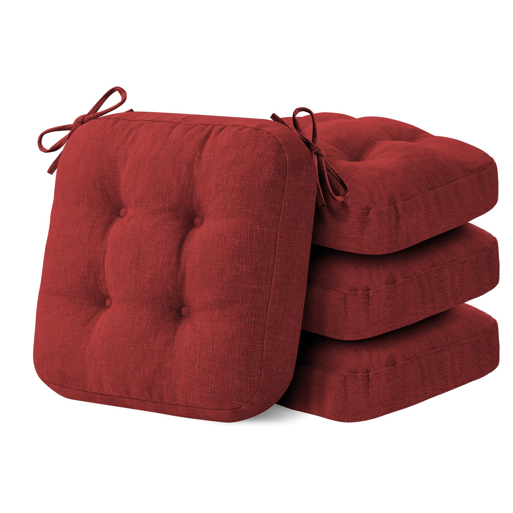 IASEAHK memory foam tufted red dining chair cushion delivers long-lasting comfort
