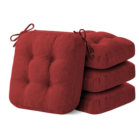 IASEAHK memory foam tufted red dining chair cushion delivers long-lasting comfort