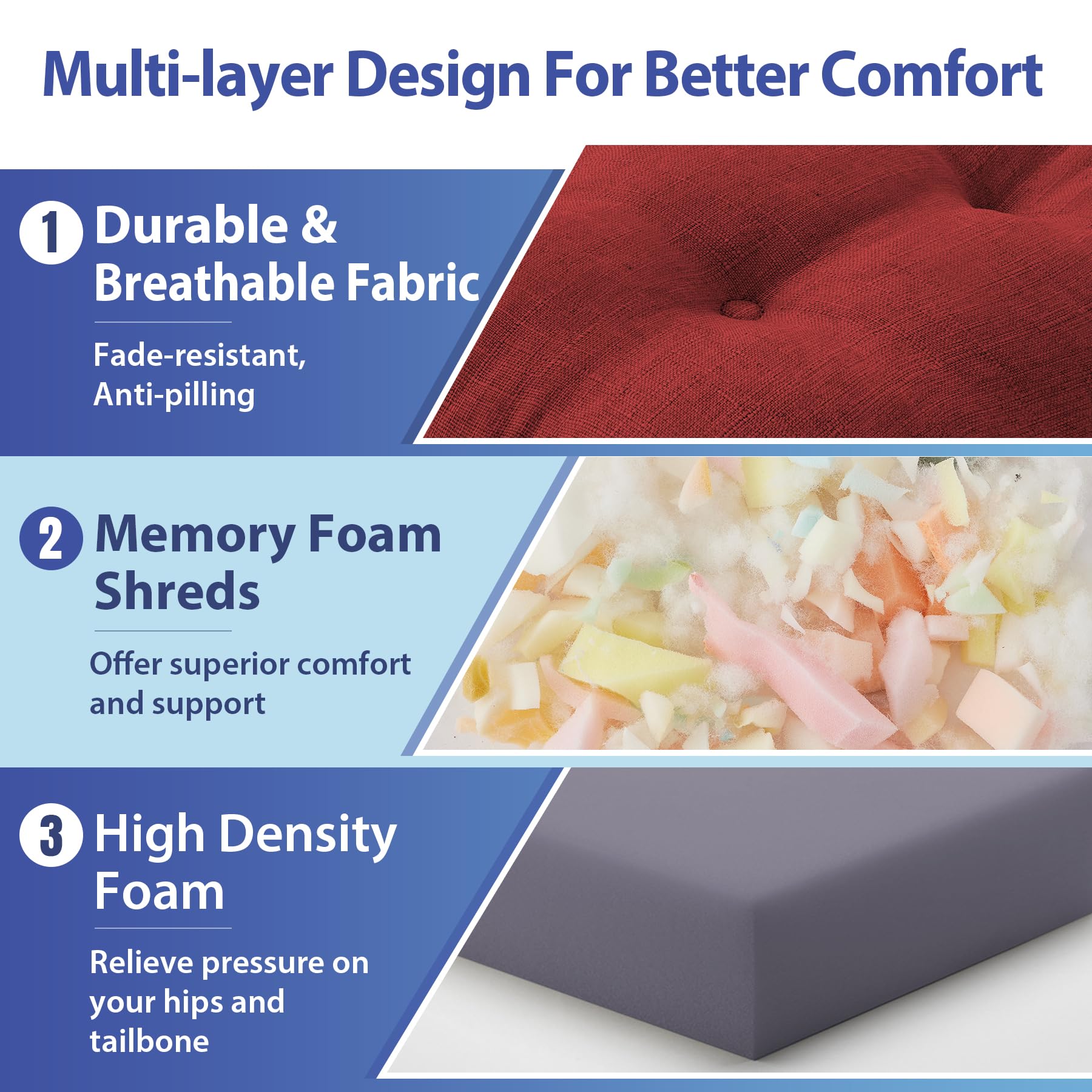 IASEAHK indoor chair cushion with plush surface for kitchen or dining rooms