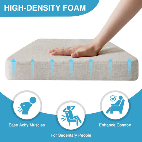 IASEAHK kitchen chair cushion beige with removable cover for easy cleaning