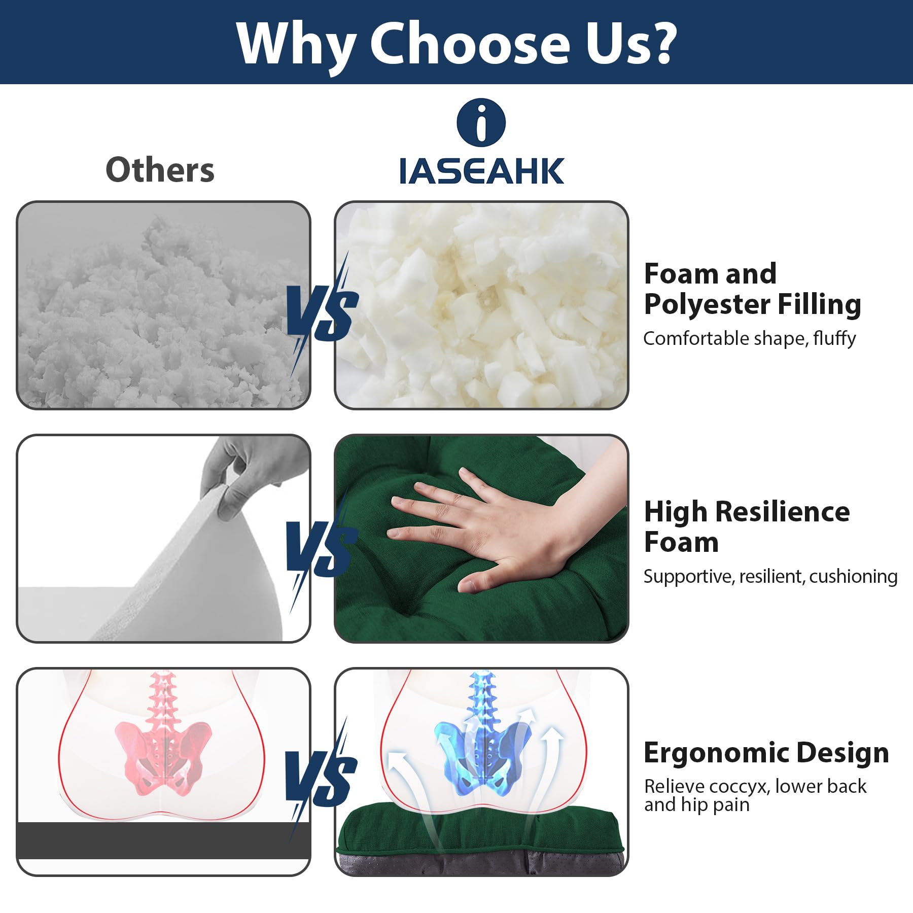 IASEAHK cushions are machine-washable as a whole for easy care.