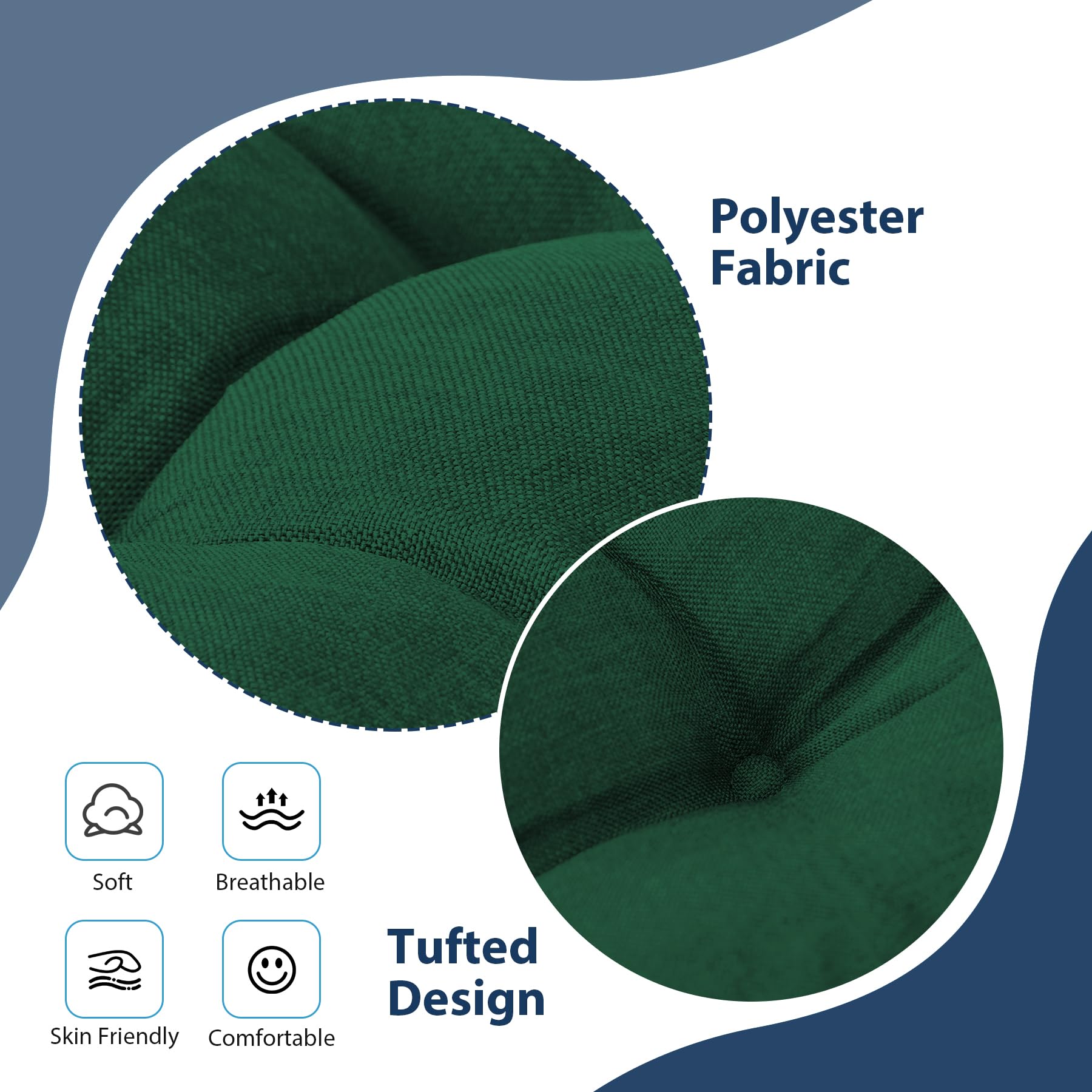 IASEAHK non-slip bottom and attached ties keep cushions secure on chairs.