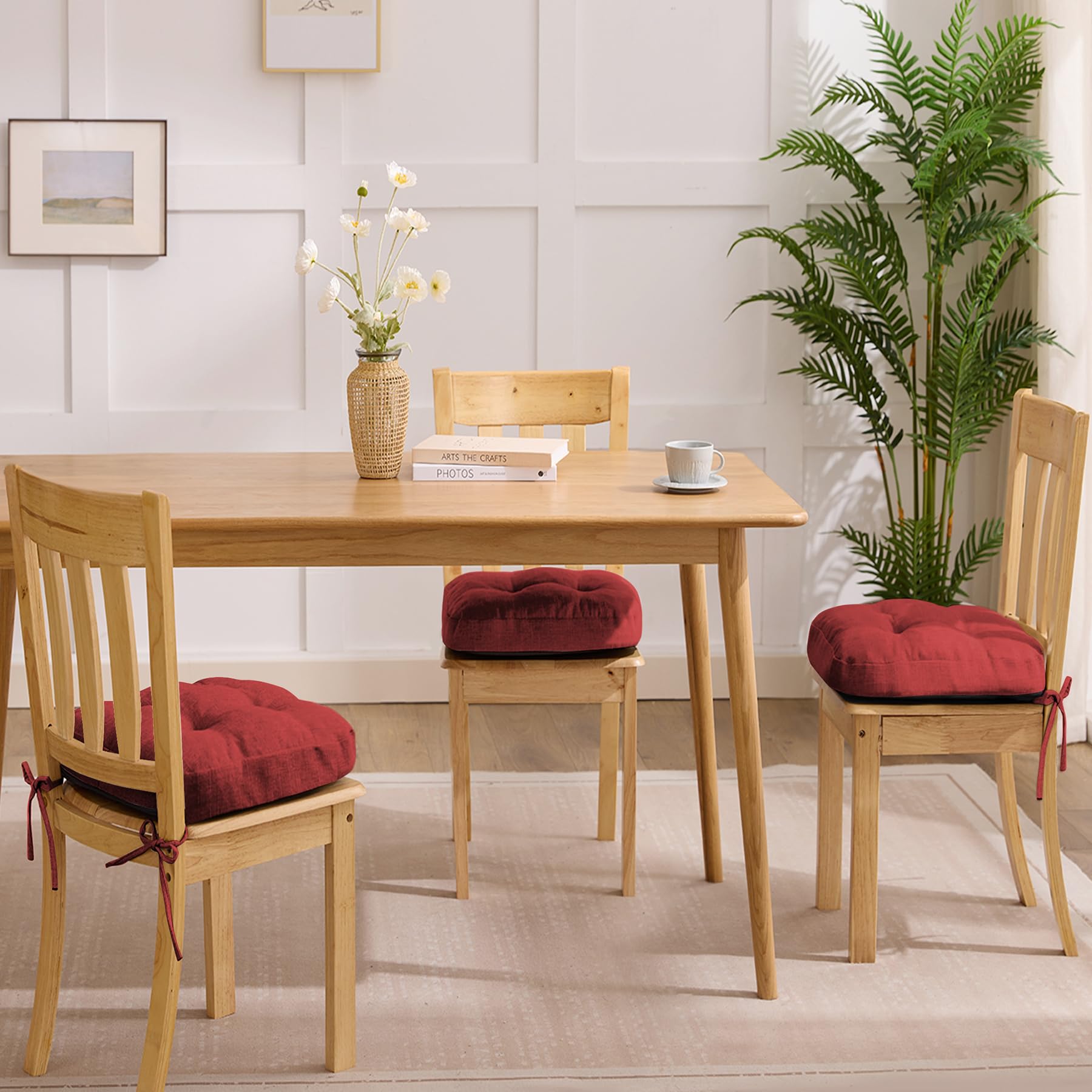 IASEAHK tufted cushion enhances comfort on hard dining chairs