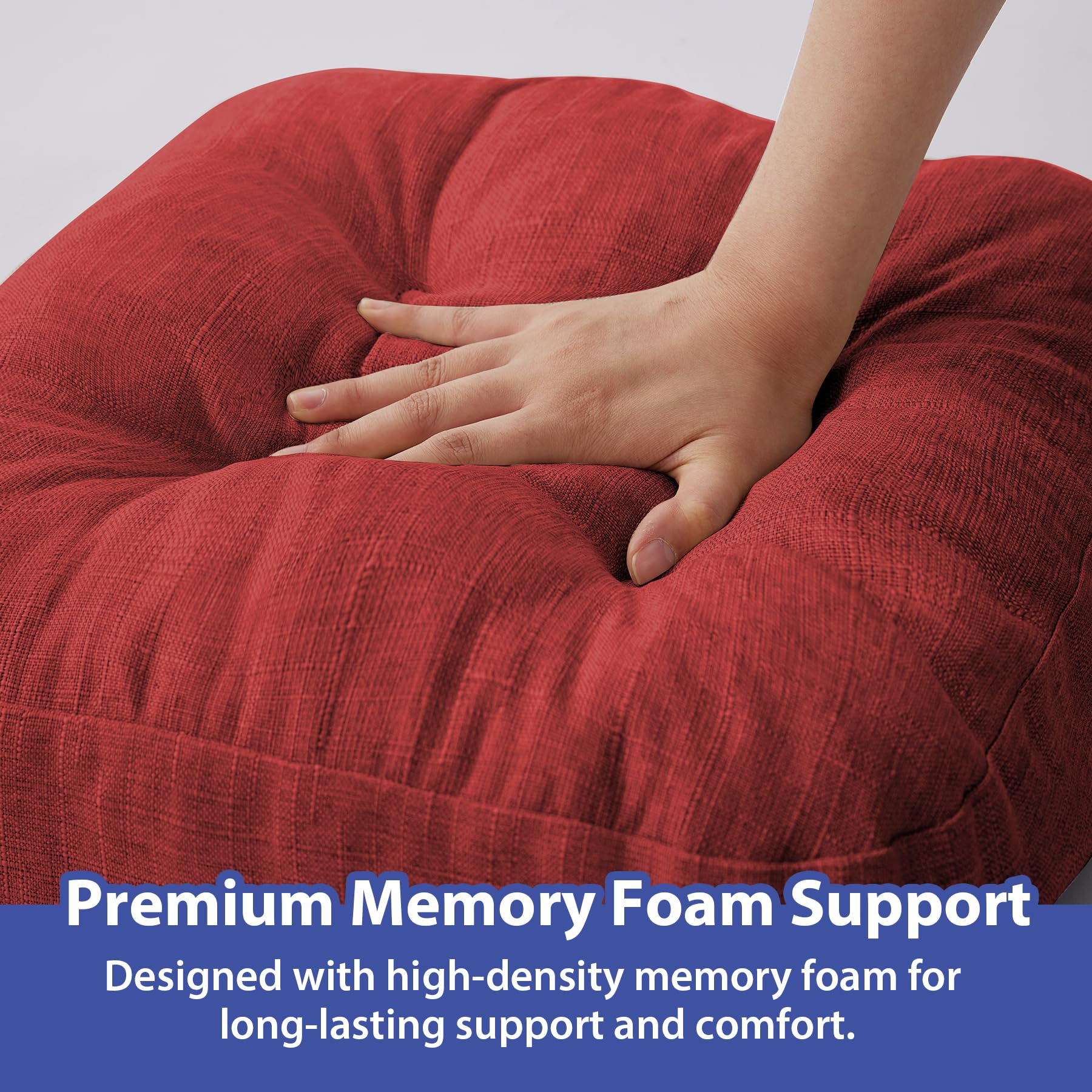 IASEAHK universal-fit cushion sized 16.5 by 16.5 inches for most chairs