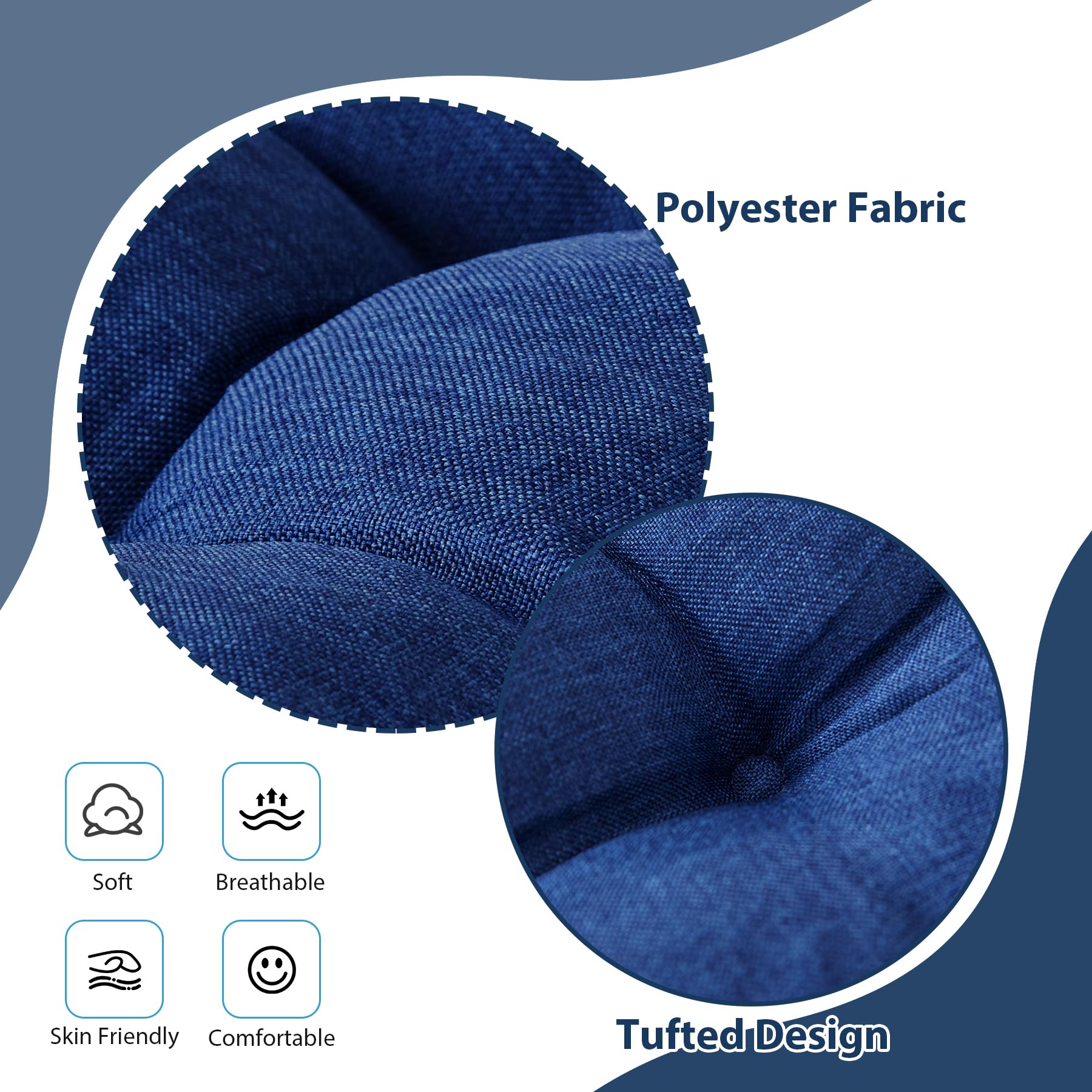 IASEAHK navy chair cushion side profile illustrating thickness
