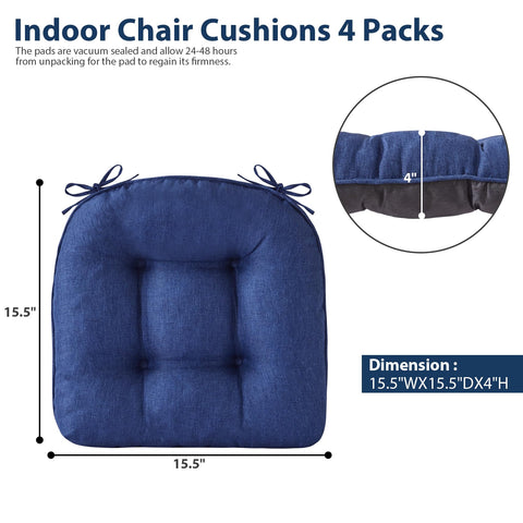 IASEAHK navy chair cushion top view showing tufted design