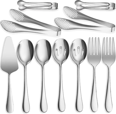 IAXSEE 11-pcs serving utensils set for buffet service and easy cleaning