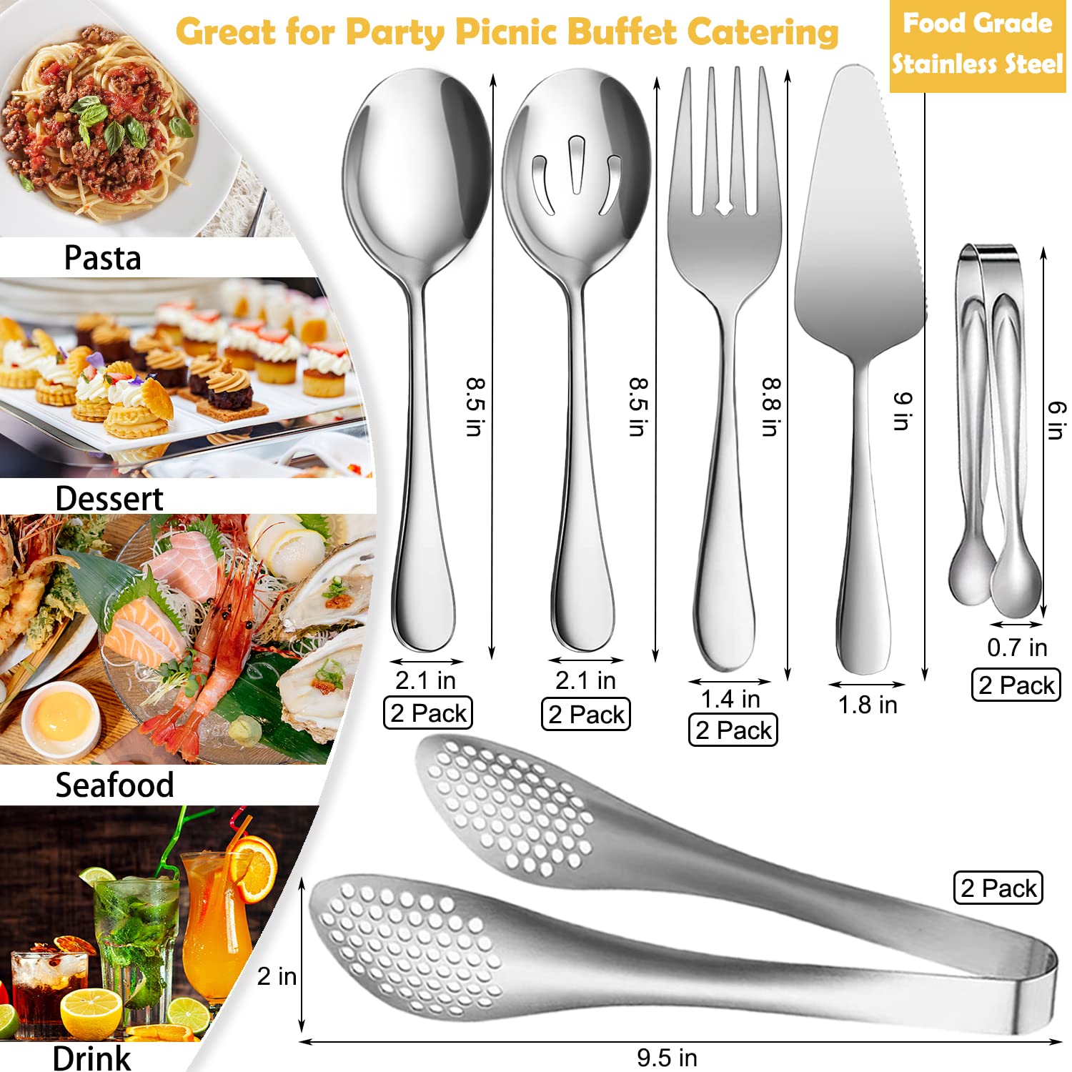 IAXSEE large serving spoons ideal for plated dishes and sauces