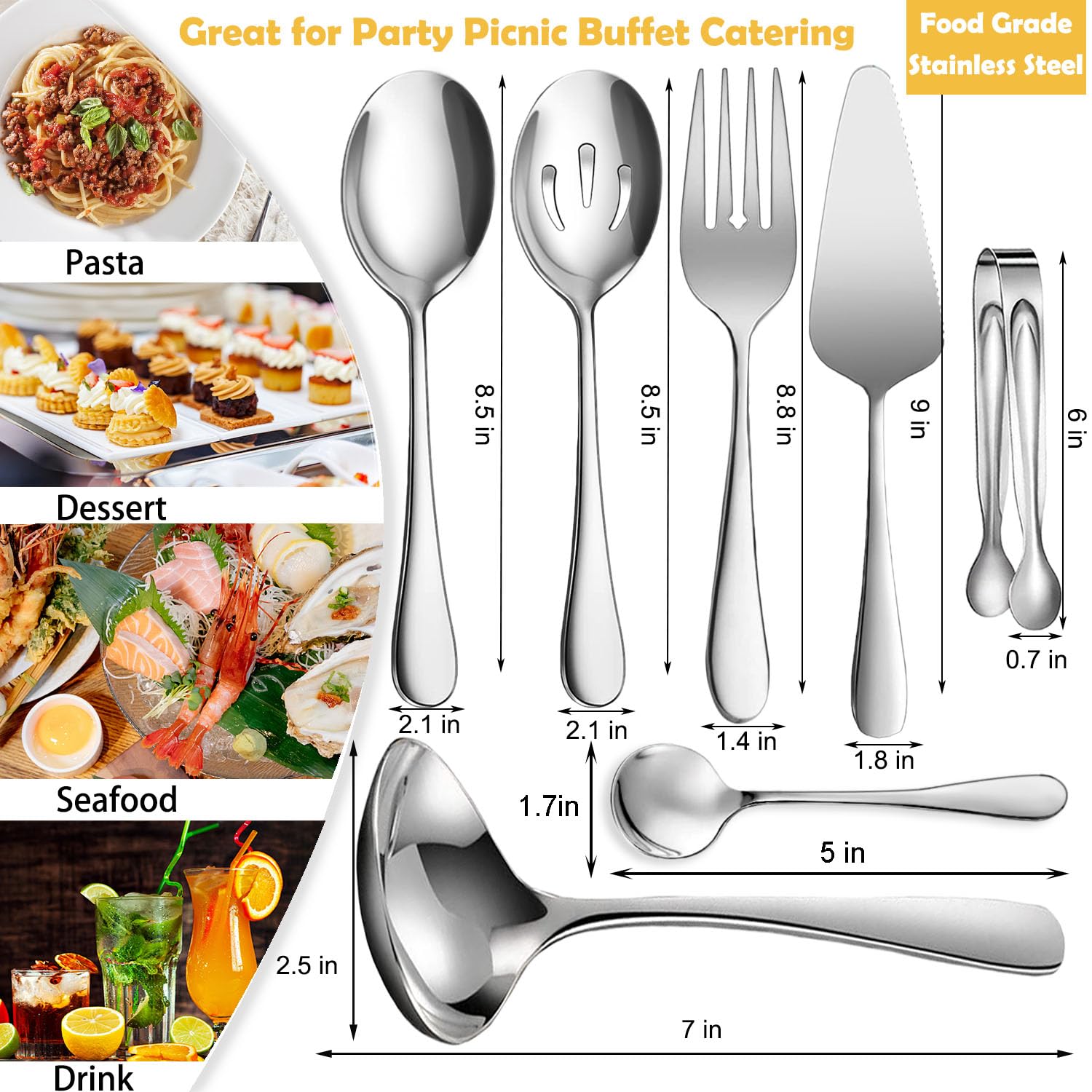 IAXSEE large slotted serving spoon for sauces and gravies