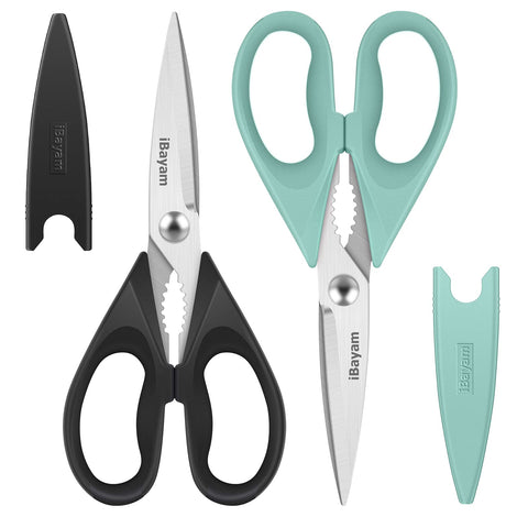 iBayam All Purpose Kitchen Shears with black handle ideal for versatile cutting tasks.