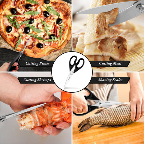 iBayam versatile scissors cut meat, vegetables, and more with one tool.