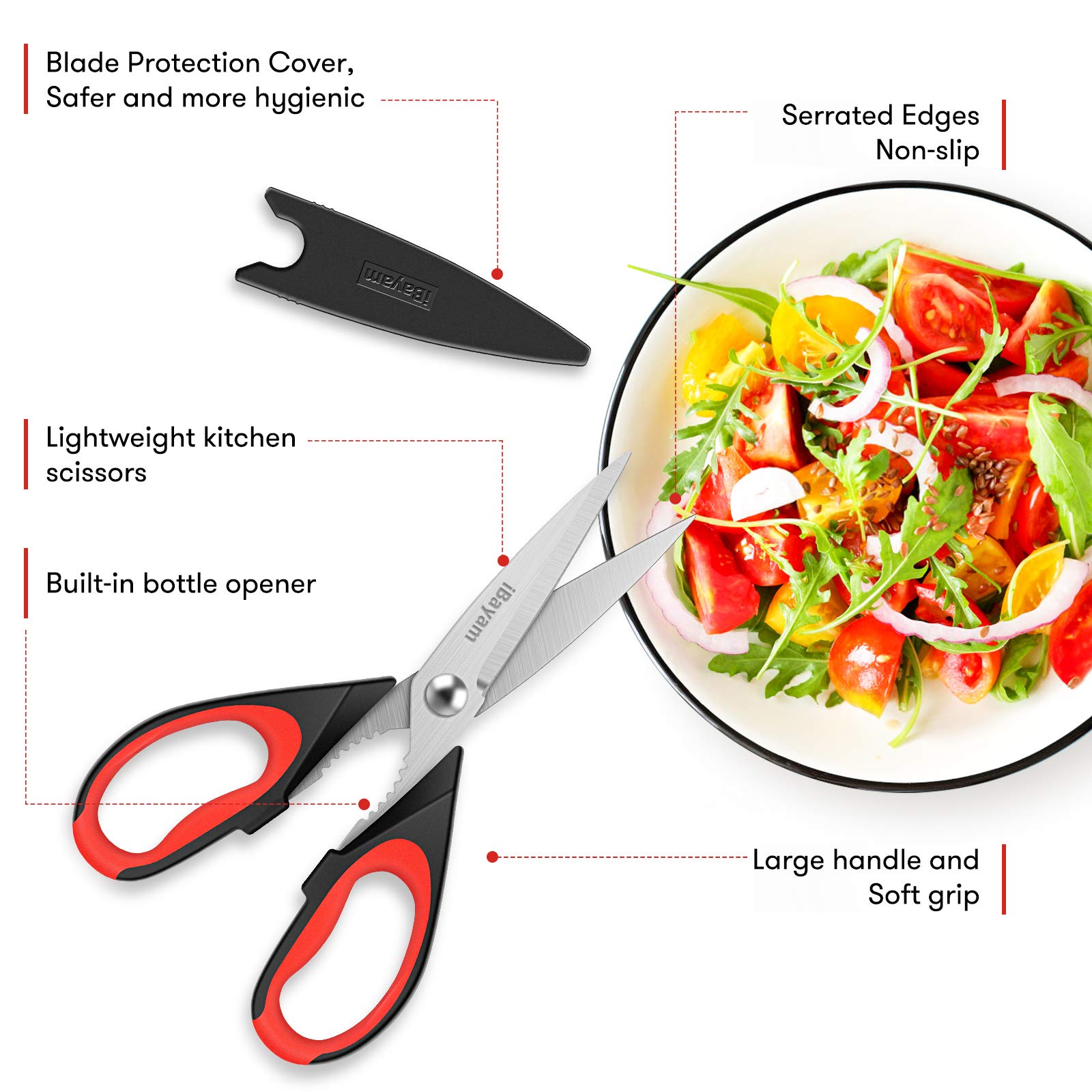 iBayam two-pack kitchen scissors for versatile backup in the kitchen