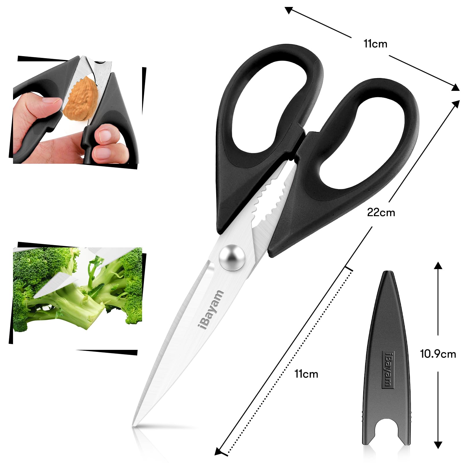 iBayam ergonomic soft grip handle enhances comfort during extended slicing tasks.