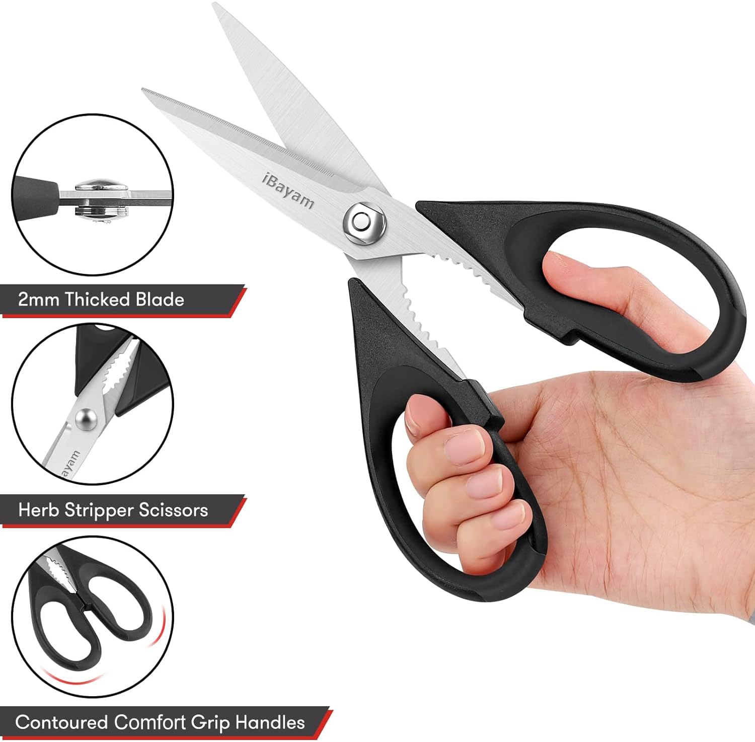 iBayam soft grip handle provides comfortable use during long cuts.