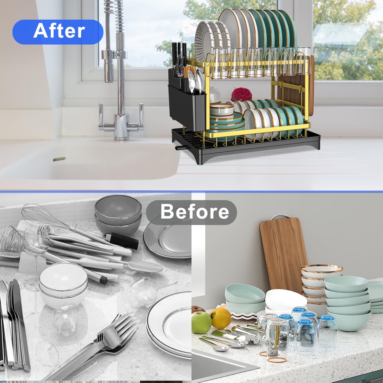 IBEDMAZIE 360-degree rotatable spout for flexible placement beside any sink or counter.