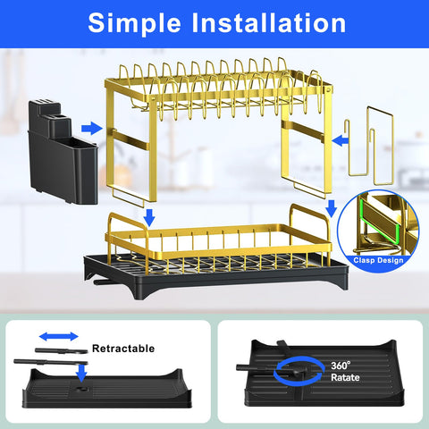 IBEDMAZIE heavy-duty 304 stainless steel rack resists rust for daily use.
