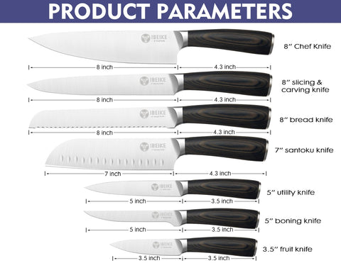 IBEIKE 8in bread knife closeup highlights razor-sharp edge for clean slicing.