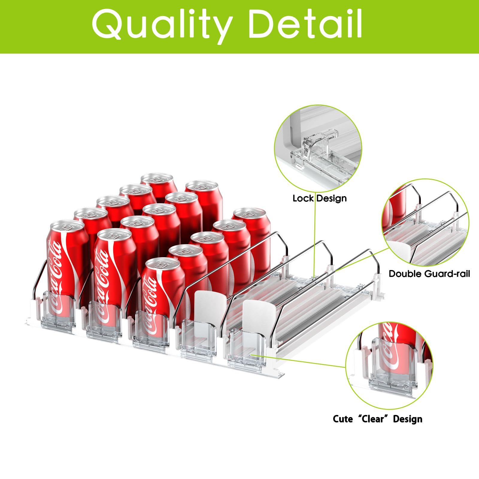 IBORING Drink Organizer durable materials emphasize long-lasting fridge organization