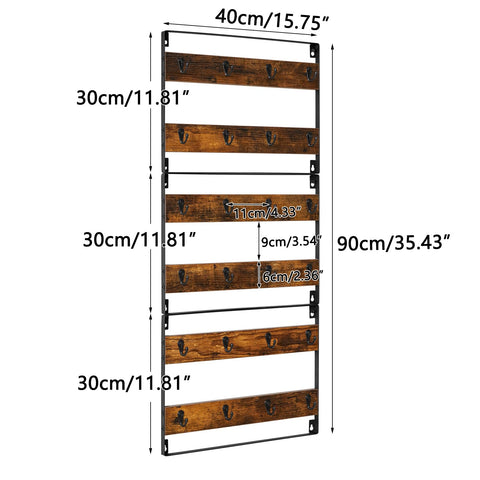 IBUYKE mug rack black iron ends illustrate sturdy, heavy-duty support