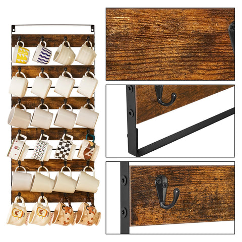 IBUYKE mug rack easy mount kit image features quick wall mounting brackets