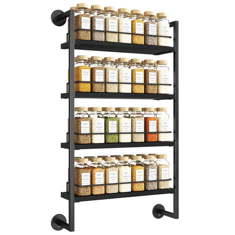 IBUYKE spice rack wall mount, four tiers for easy spice access.