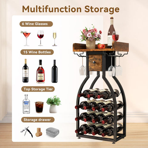 IBUYKE wine rack bottle display adds elegant decorative touch