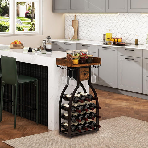 IBUYKE wine rack dining room display complements space