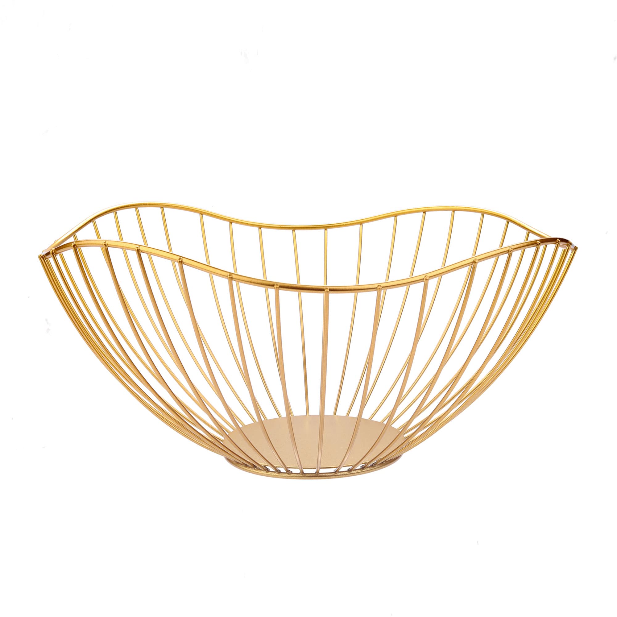 IBWell high style curved-edge stand in gold for elegant fruit display on the kitchen counter