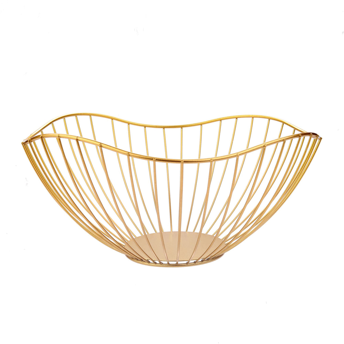 IBWell high style curved-edge stand in gold for elegant fruit display on the kitchen counter