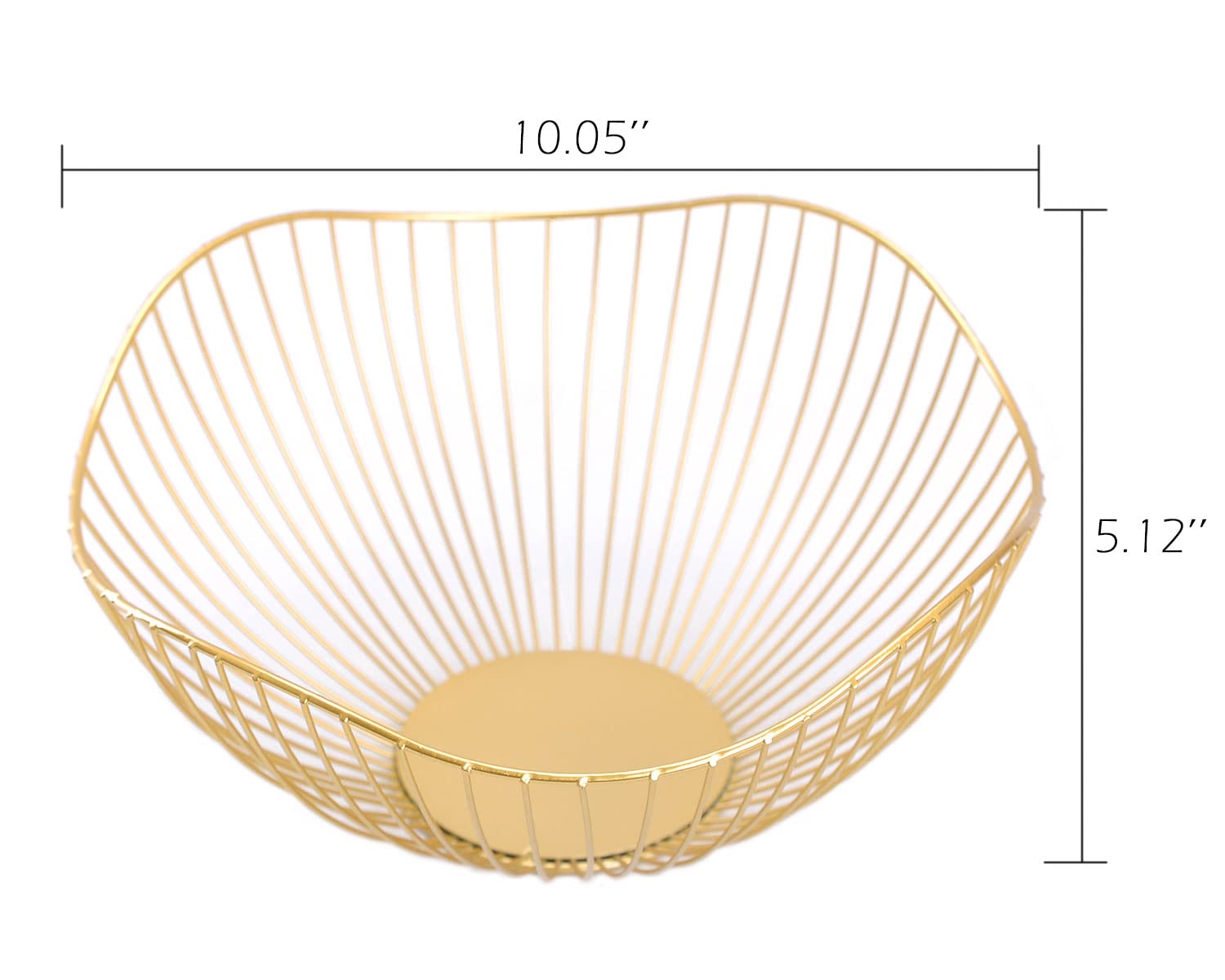 IBWell metal wire fruit basket in gold keeps produce breathable and accessible