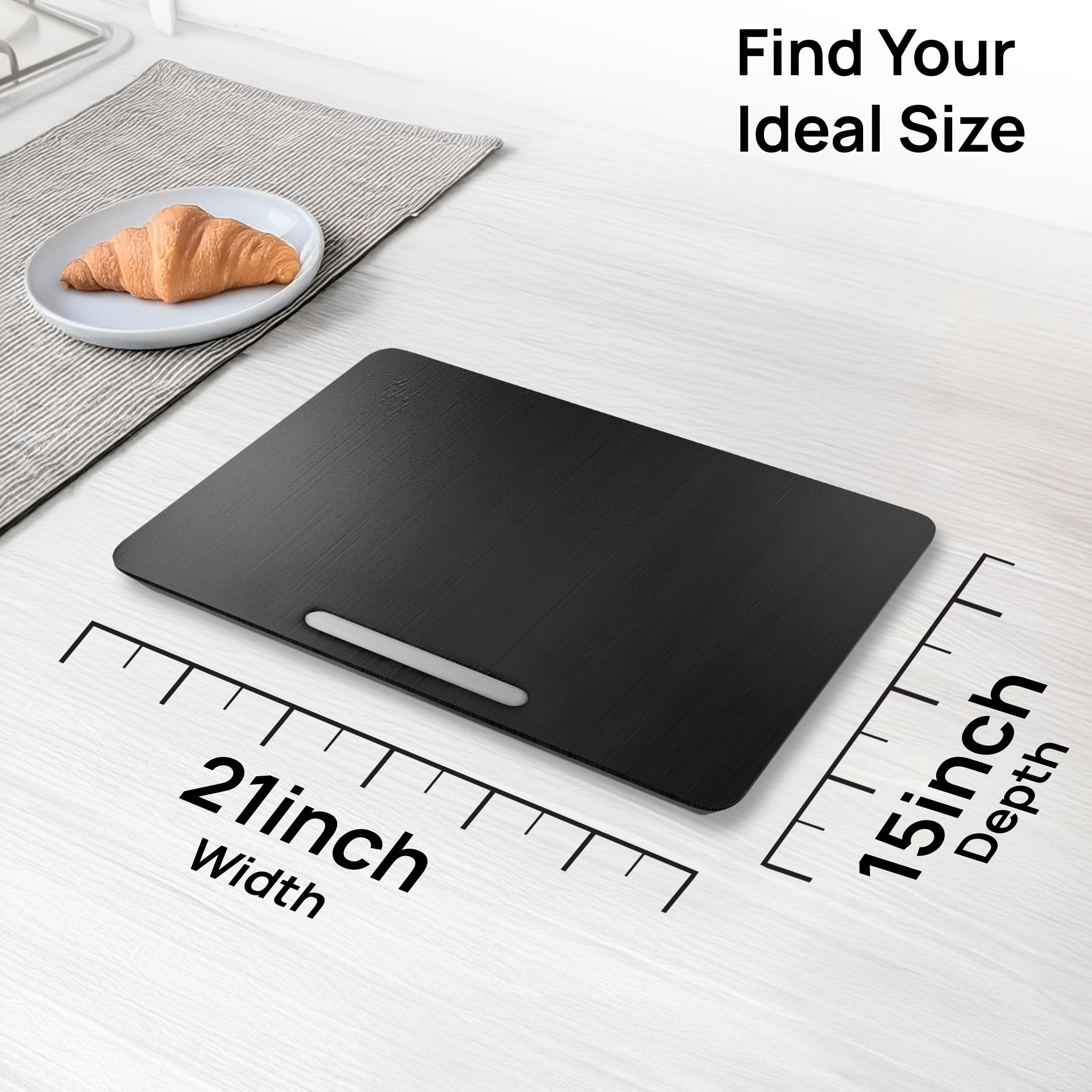 Ibyx sliding tray protects countertops while keeping pots within reach.