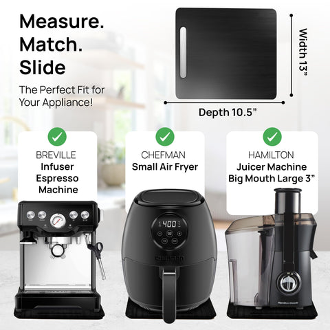 Ibyx sliding tray's soft wheels glide quietly across the counter.