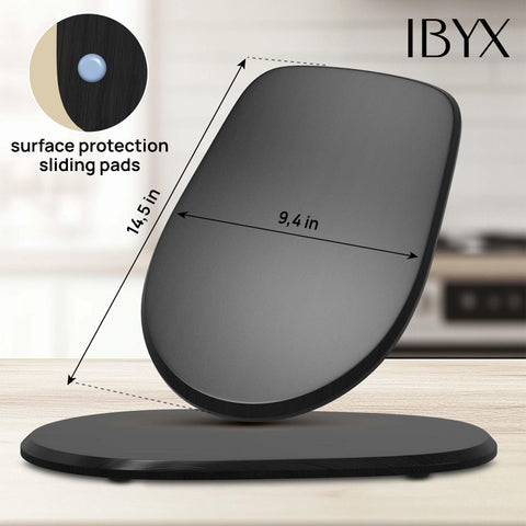 Ibyx sliding tray on the countertop promotes clutter-free space and smooth appliance movement.