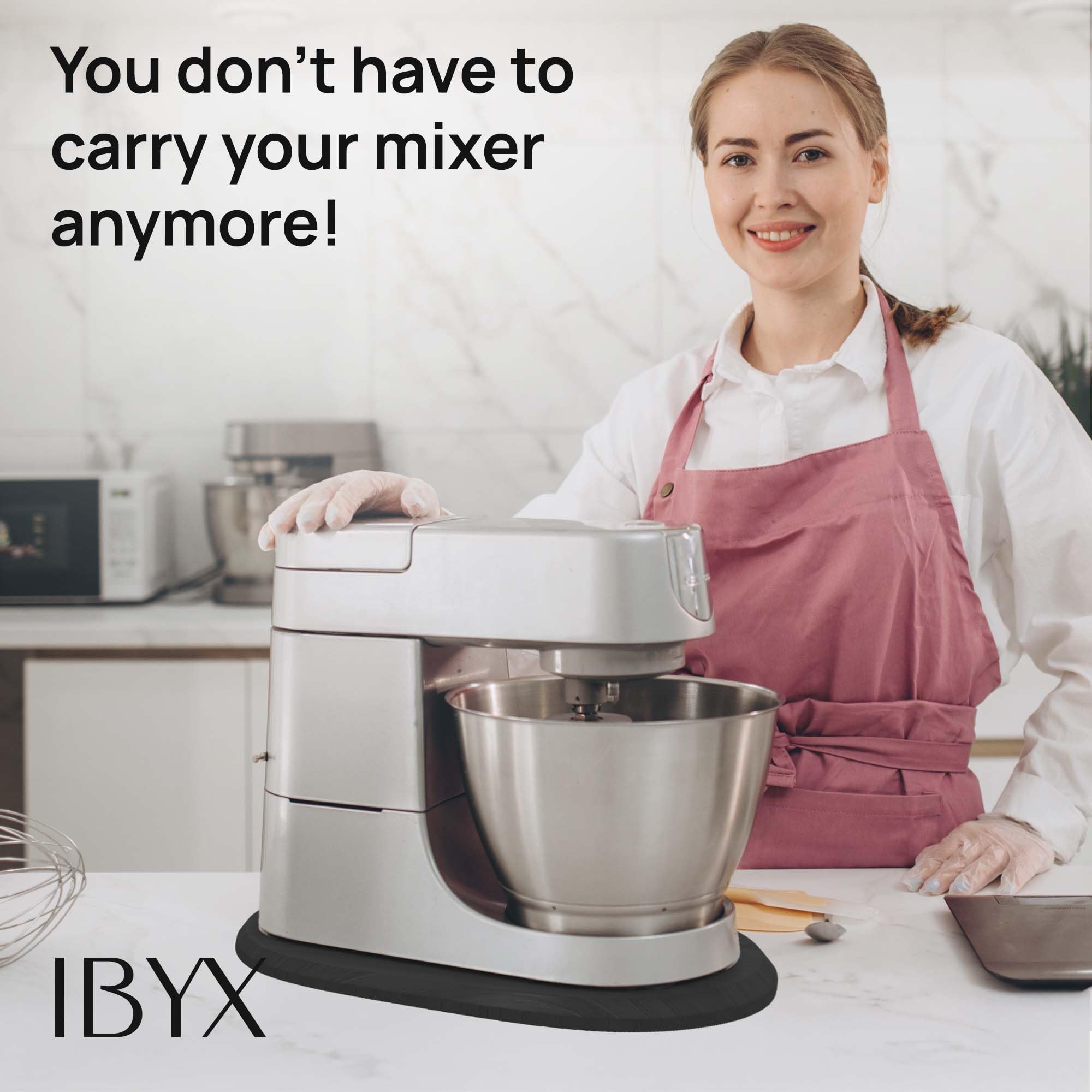 Ibyx sliding tray with quiet wheels glides smoothly with minimal noise.