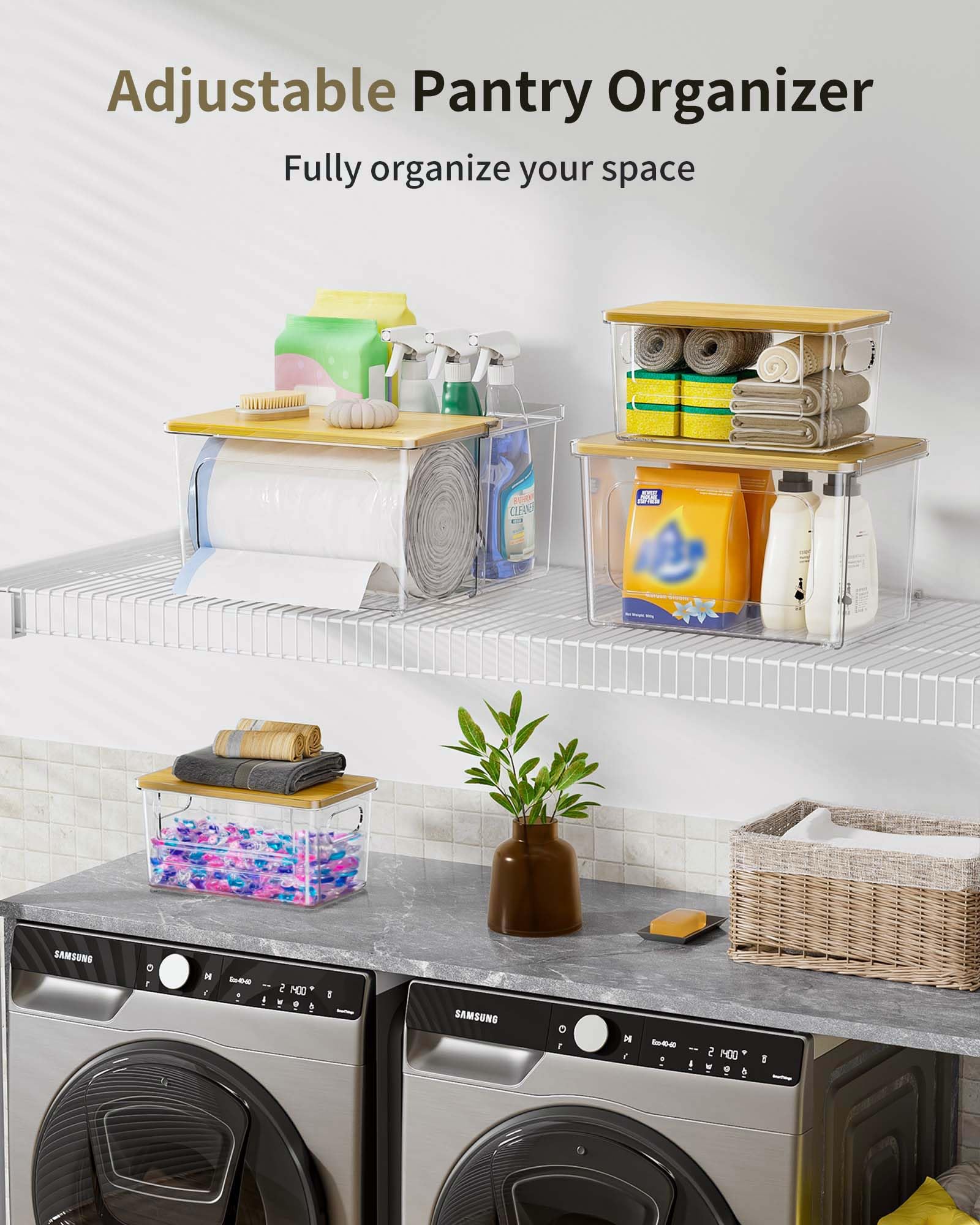 iCASA bamboo lids double as flat surfaces for extra workspace.