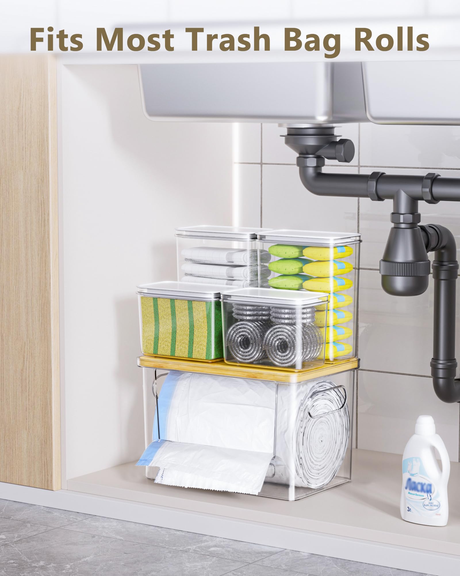 iCASA clear acrylic dispensers showcase contents while preserving a neat look.