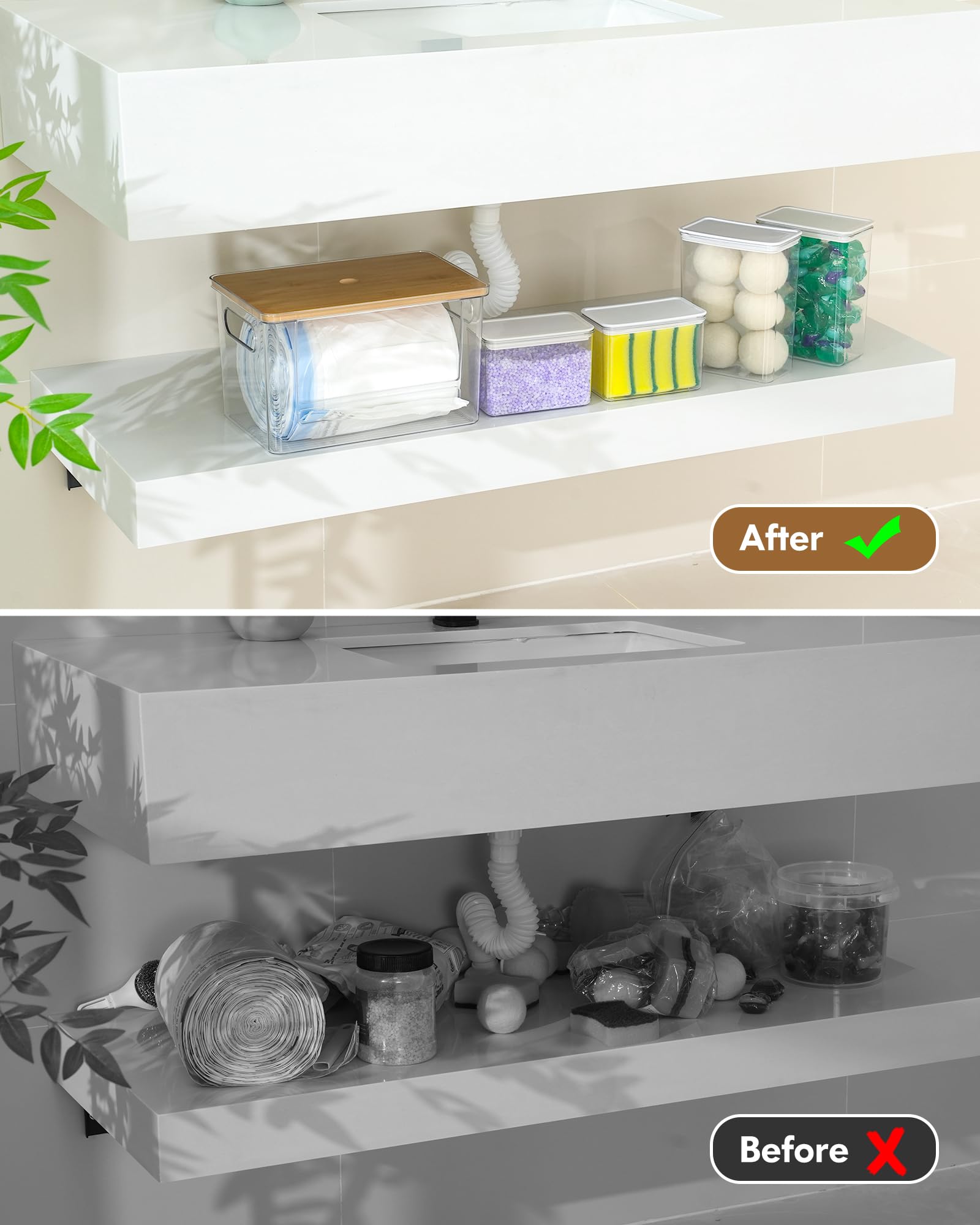 iCASA medium container for laundry pods maintains tidy, reachable storage.