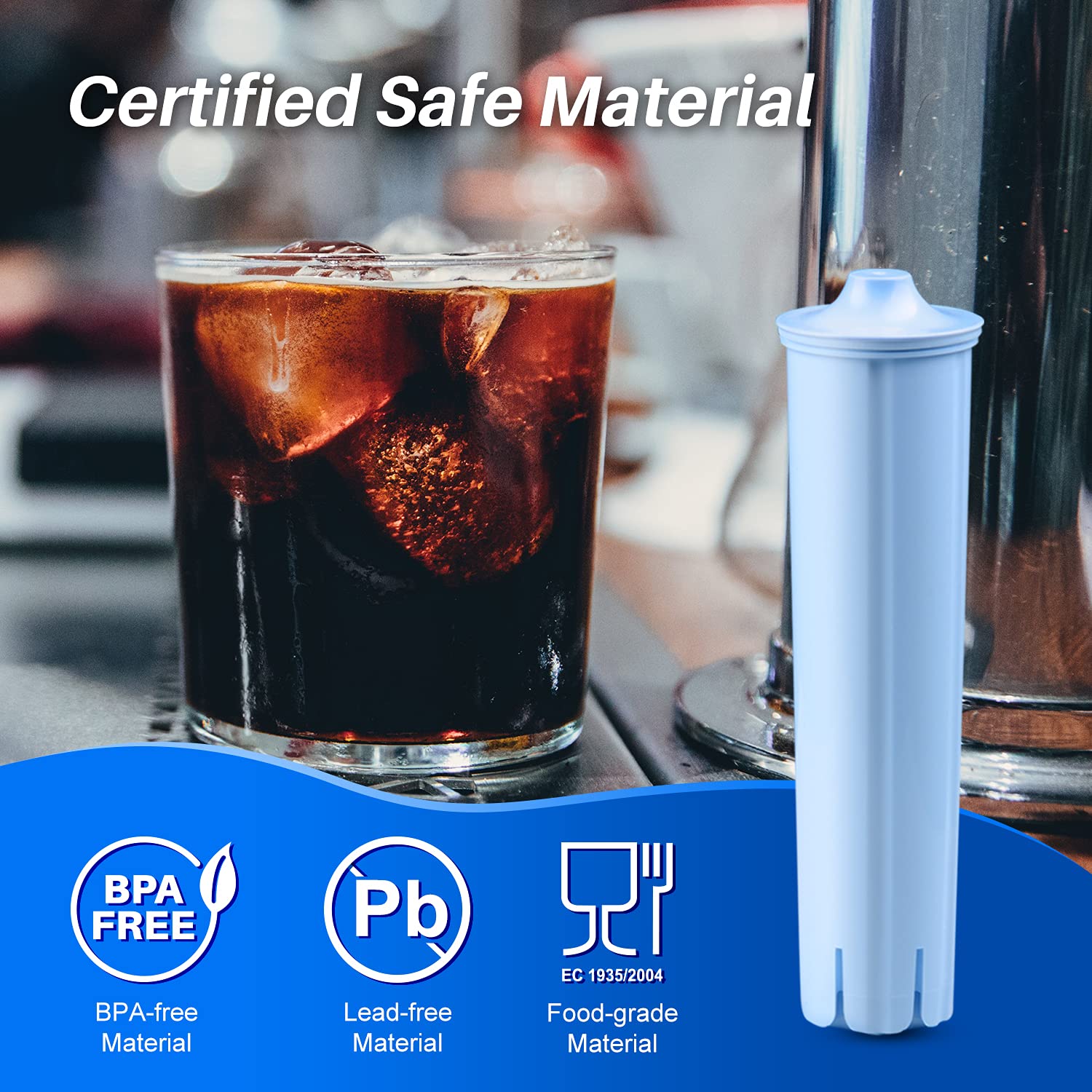 ICEPURE lead-free materials close-up for safer water filtration.