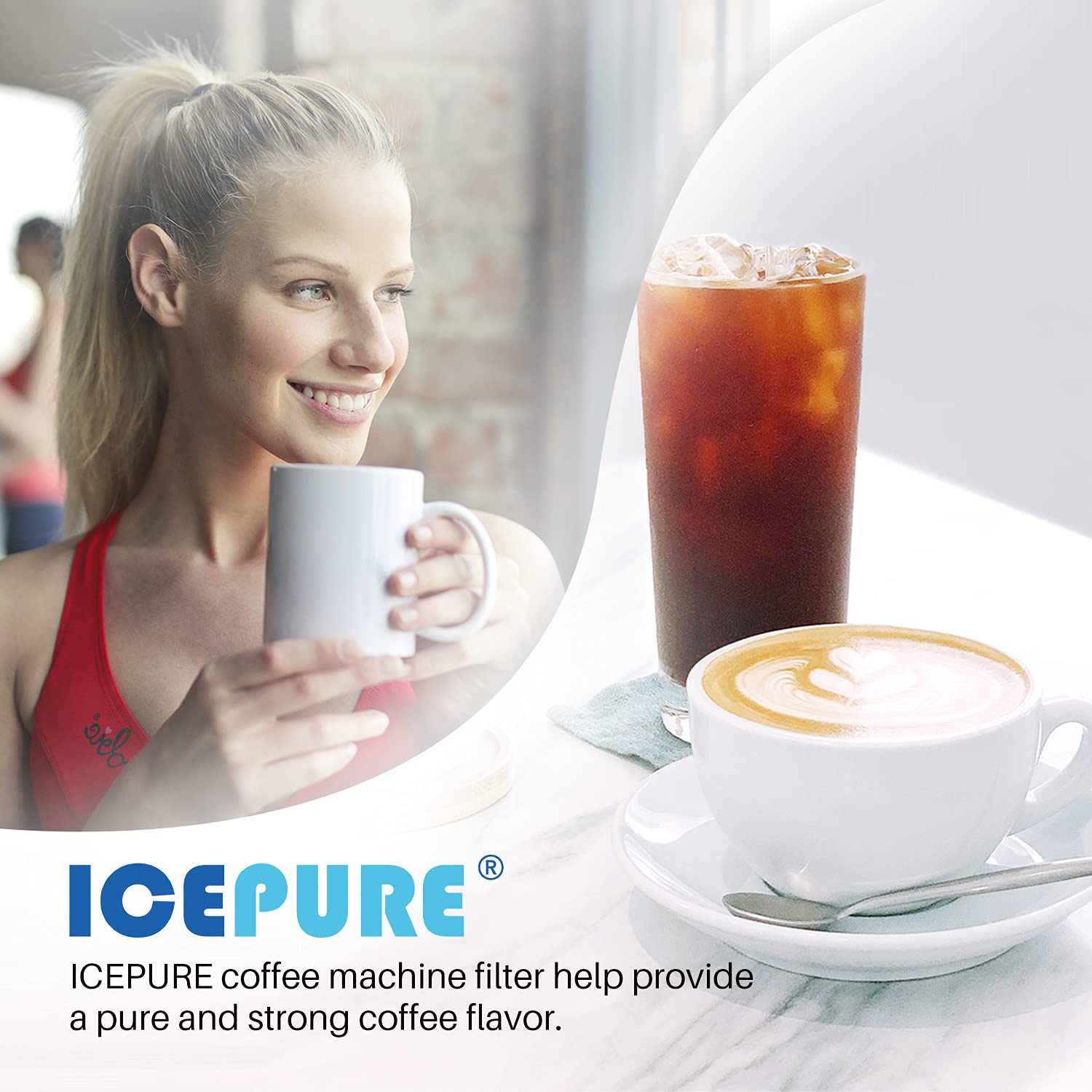 ICEPURE ready-to-install packaging with three cartridges.