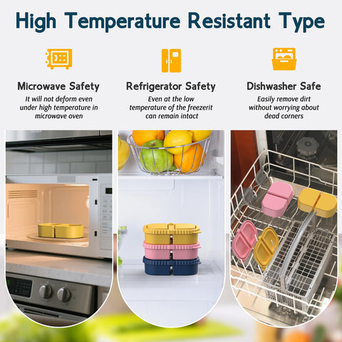 ICEROYCE easy-clean silicone containers resist stains for everyday reuse.