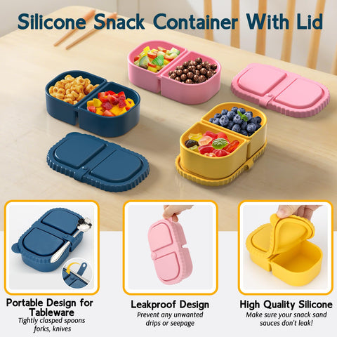 ICEROYCE leak-proof silicone lids keep sauces and salads fresh on the go.