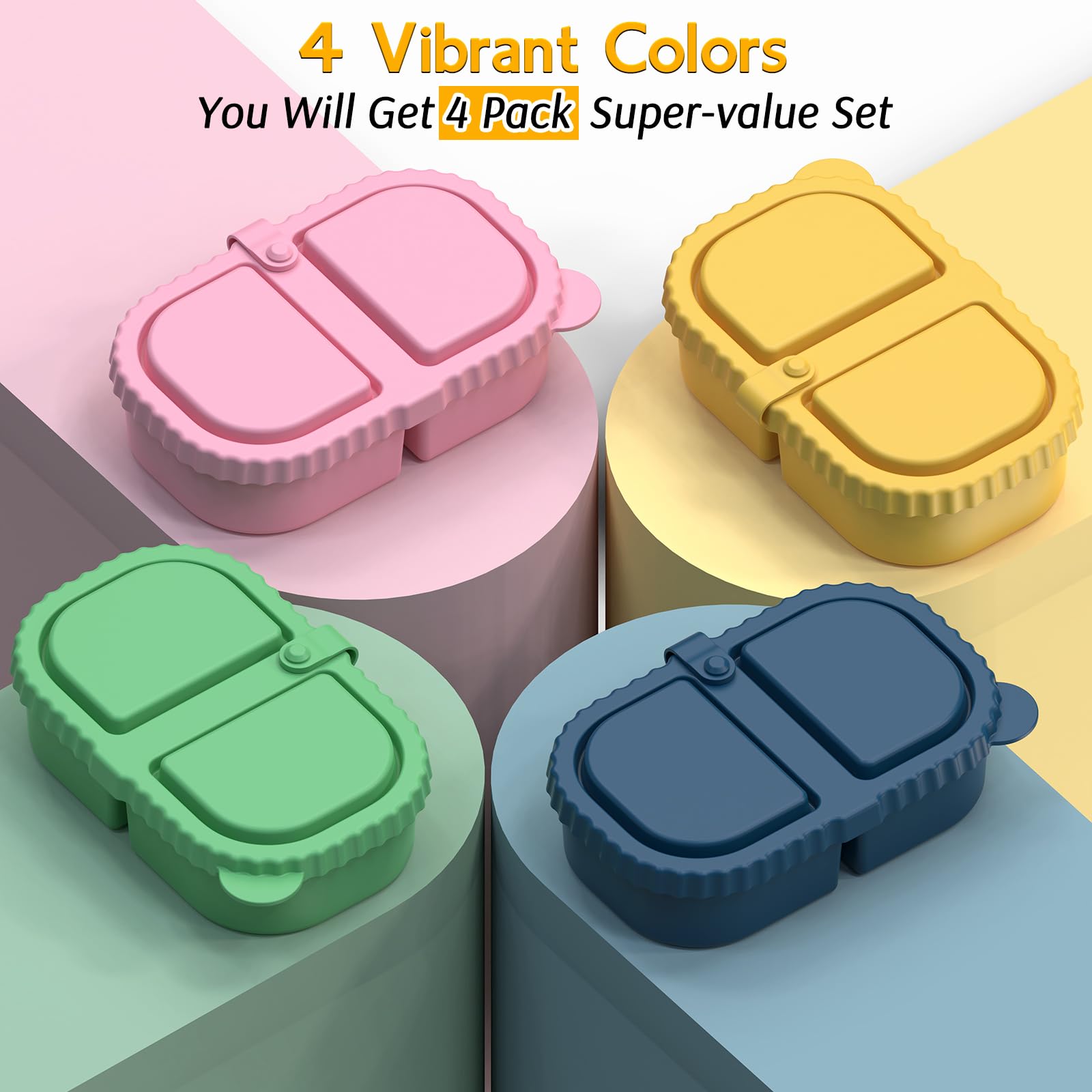 ICEROYCE portable snack containers fit lunchboxes for on-the-go meals.