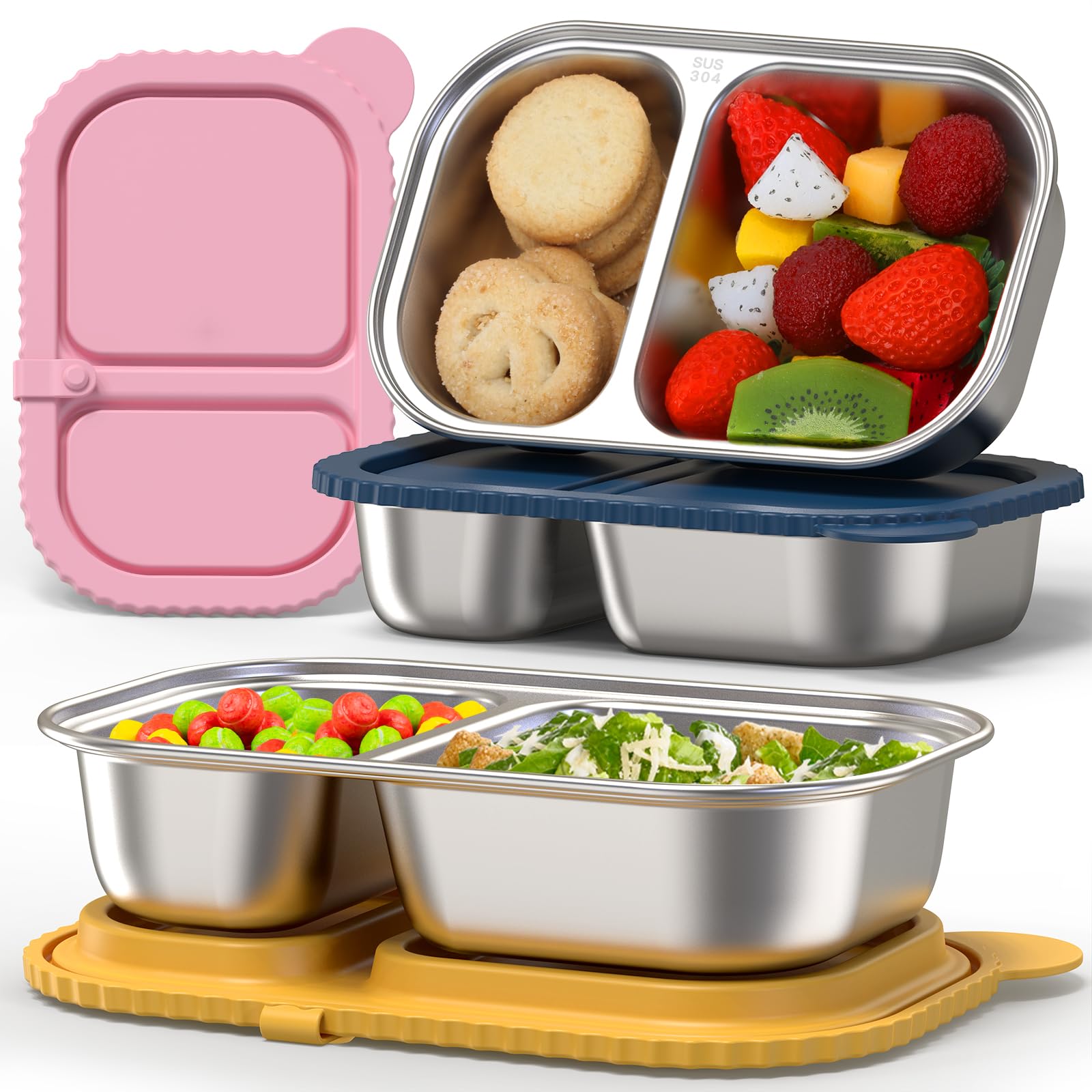 ICEROYCE snack container with silicone lid offers airtight freshness on the go.