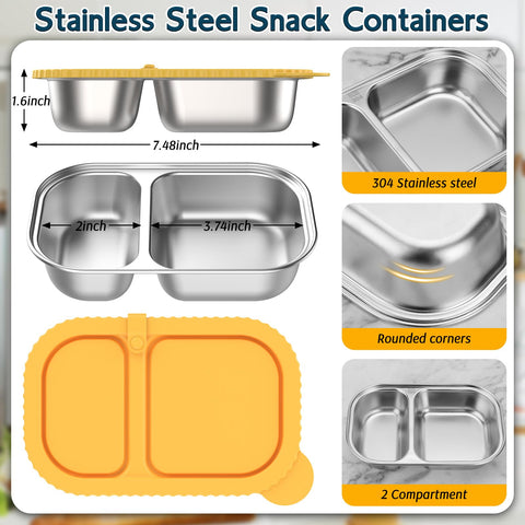 ICEROYCE two-compartment lunch box keeps snacks separated and flavors intact.