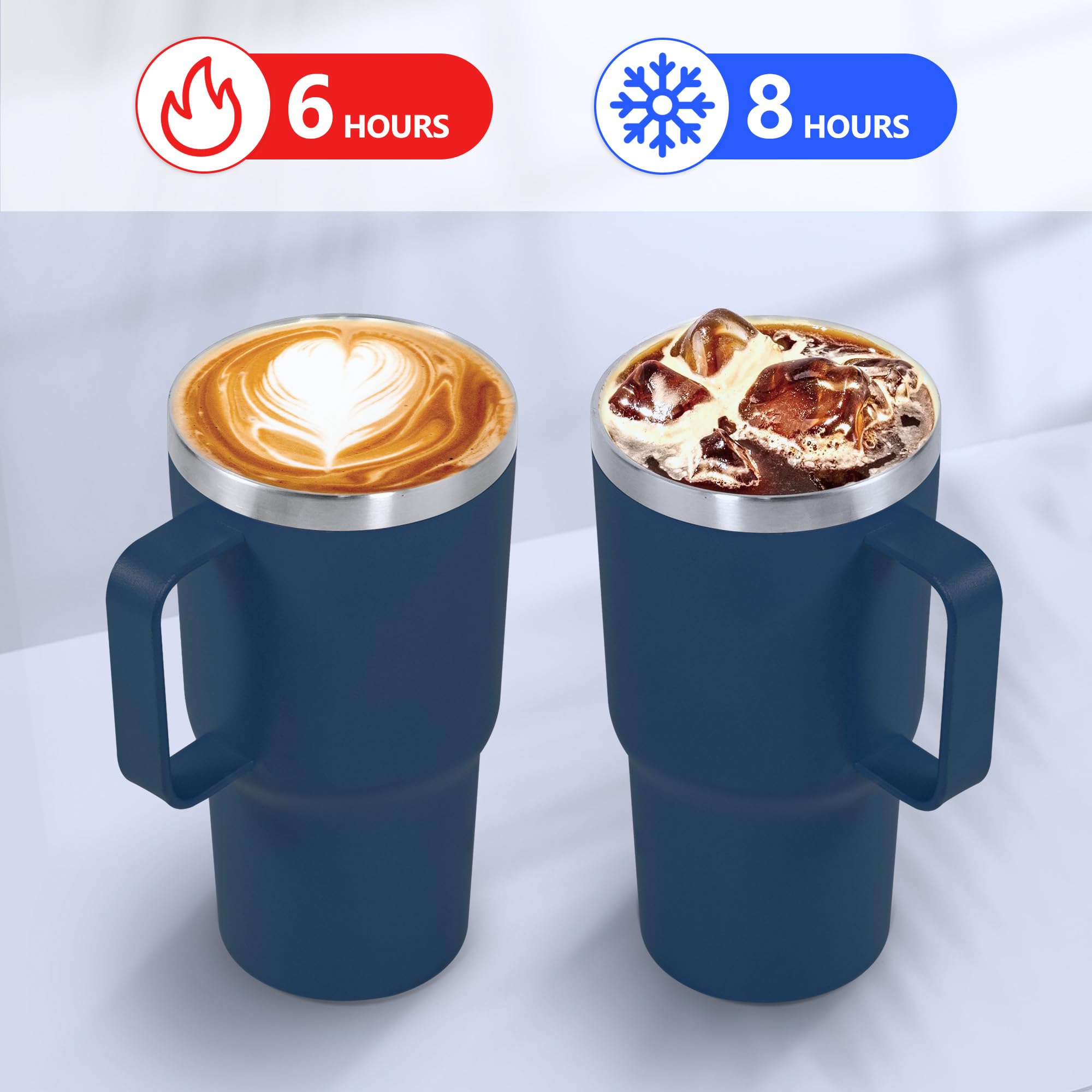 Full-loop handle on the Icesip tumbler offers a comfortable grip during commutes