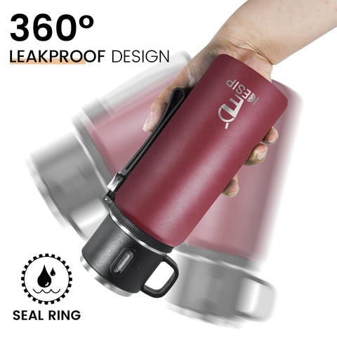 Icesip 27oz bottle in backpack pocket demonstrates portable hydration.