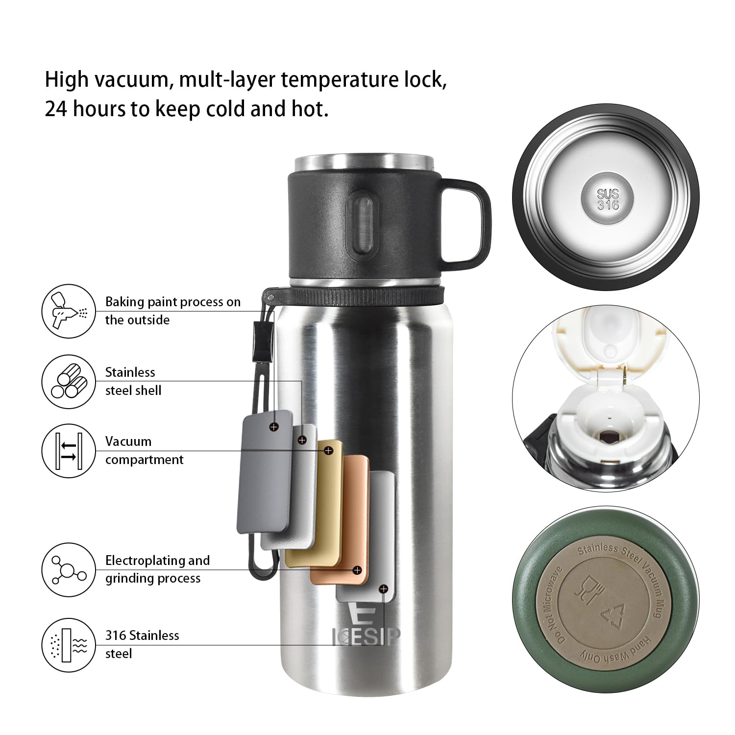 Icesip’s matte finish provides a secure, non-slip grip while handling hot drinks.