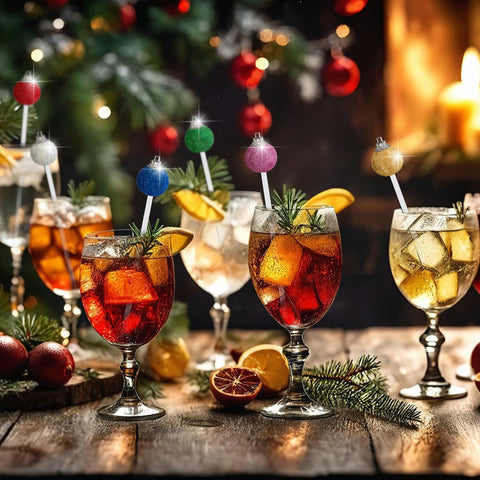 Iceyyyy 36-pack glitter ball stirrers for party drinks and gifts